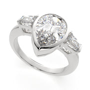 Emilia Pear Cut Trilogy 3 Stone Engagement Ring Setting - Nivetta